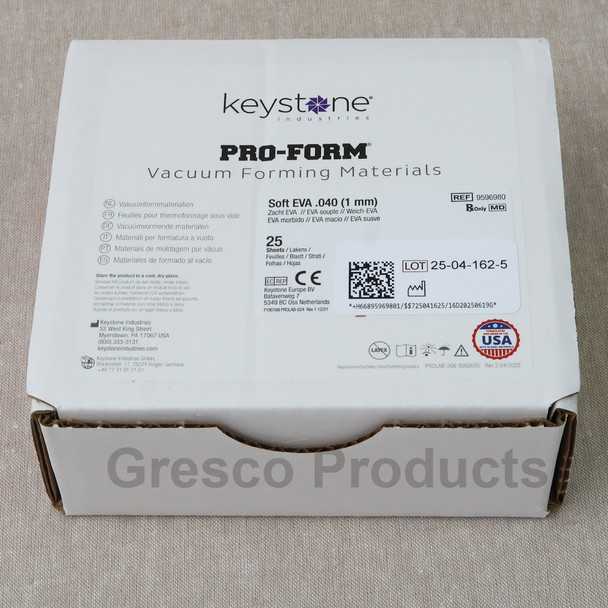 Keystone Pro-Form .080" 2.0mm Dental Lab Base Plate Material Pink - 25 Count