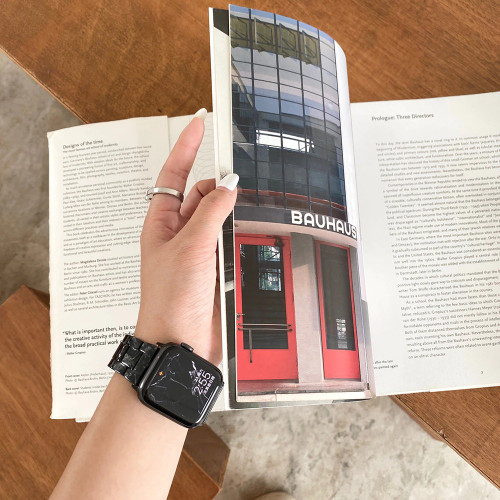 Black Resin Marble Apple Watch Strap Black Resin Marble Apple Watch Strap