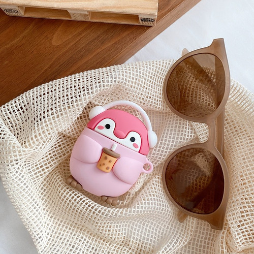Cute Milk Tea Penguin Airpod Case
