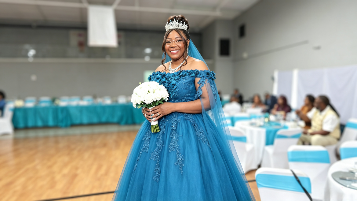 Tips for Wearing a Long Blue Ballgown Wedding Dress