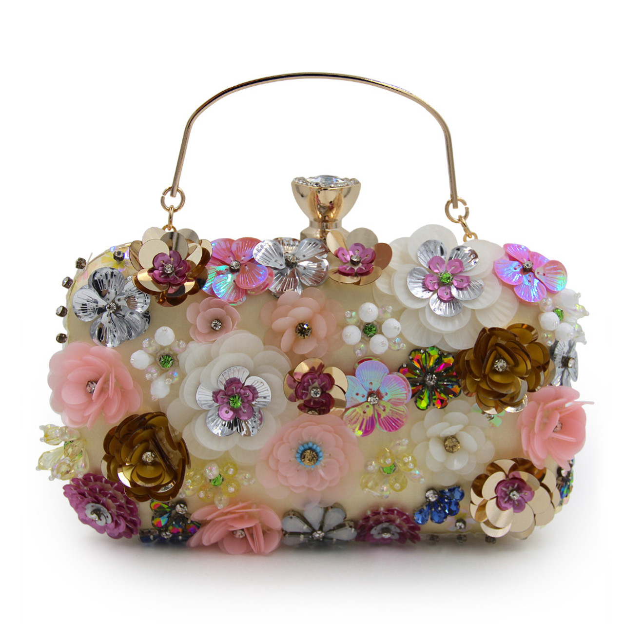 Women Female Bags Flower Shape Wedding Party Clutch Purse Ladies Gold Day  Clutches