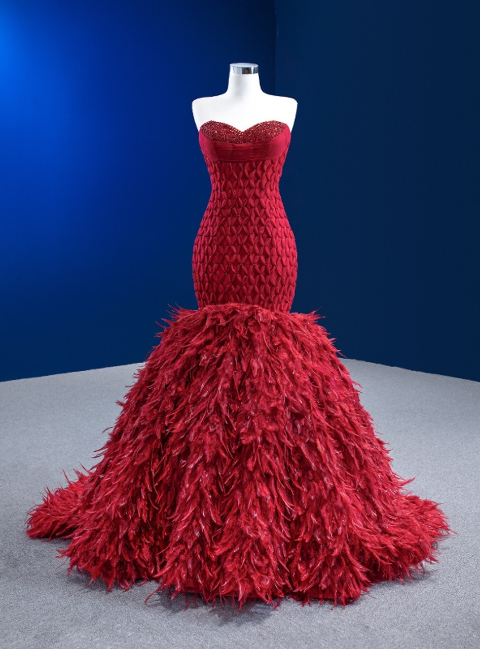 burgundy with gold prom dresses Adora 3156 Prom Mermaid Long Formal Applique Dress