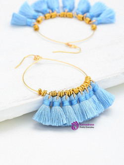 Ring Detail Mini Tassel Drop Earrings