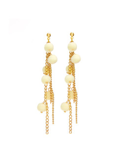 Pom Pom Decorated Drop Earrings