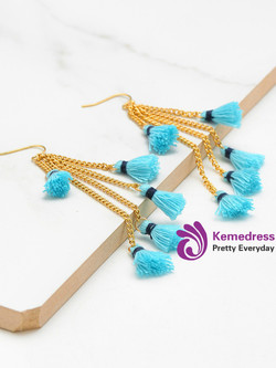 Mini Tassel Chain Design Drop Earrings