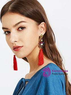 Tassel Drop Earrings With Jewelry