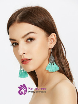 Multi Tassel Charm Drop Earrings