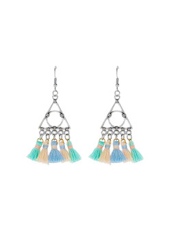 Glamorous Multi Tassel Statement Earrings
