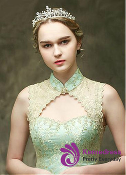 In Stock Pretty Alloy Wedding Tiara With Rhinestones