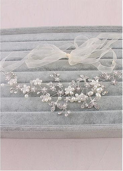 In Stock Attractive Alloy Wedding Hair Jewelry With Rhinestones & Pearls