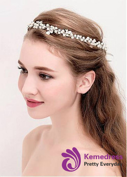 Fashion Alloy Wedding Hair Jewelry With Pearls