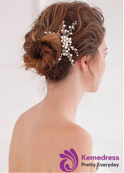 Wedding Hair Jewelry With Rhinestones & Pearls