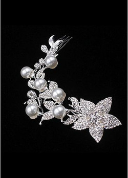 Wedding Hair Jewelry With Rhinestones & Pearls