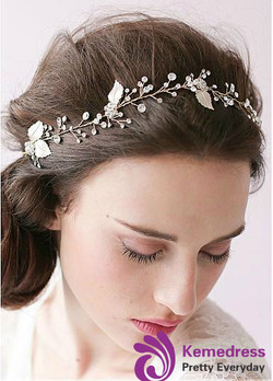 Elegant Alloy Wedding Hair Jewelry With Rhinestones