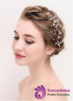 Nice Alloy Wedding Hair Jewelry With Pearls