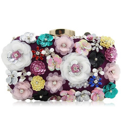 Floral Pearl Embroidery Chain Cross Body