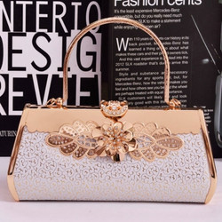 Fashion  Diamante Floral Design Evening Clutch