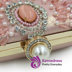 Cheap European Pillow Shape Diamante Decoration Clutch