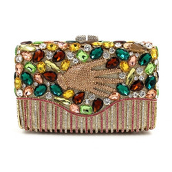 Beatiful Dazzling Colorful Gemstone Hand Evening Clutch