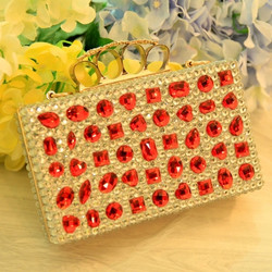 Luxury Temperament Red Rhinestone Evening Clutch