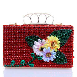 Fashion Shiny Floral Diamond Evening Clutch