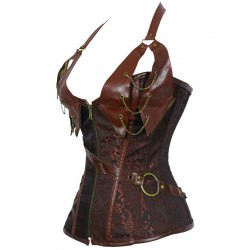 Cheap Alluring Floral Patchwork Halter Corset