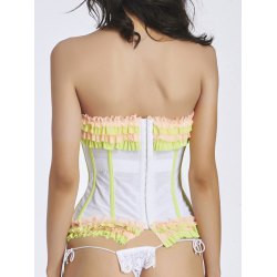 Cheap  Ruffled Steel Boned Hook Up Corset