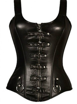 Sexy Stylish Braces Design Solid Color Zipper Splicing PU Leather