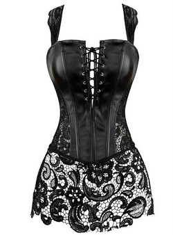 Sexy Stylish Women's Criss-Cross Lace Splicing PU