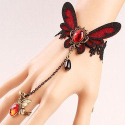 Cheap Faux Ruby Butterfly Hollowed Lace