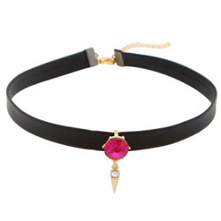 Cheap Vintage Faux Crystal Rivet Choker Necklace