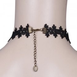 Cheap Water Drop Oval Fake Crystal Lace Choker