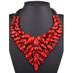 Cheap Layered Faux Ruby Necklace