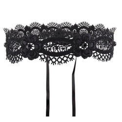 Black Floral Lace Choker Necklace