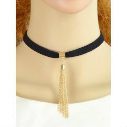 Simple ALloy Tassel Choker Necklace