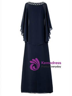 Trendy Scoop Neck Beading Chiffon Mother Of The Bride Dress