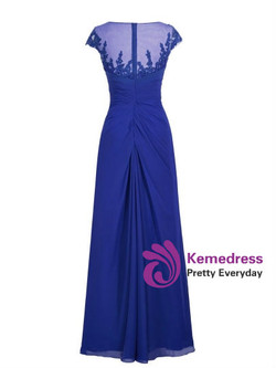 Trendy A-Line Cap Sleeve Appliques Beading Floor-Length Mother Dress