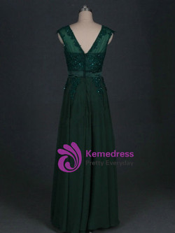 Fashionable  Appliques Lace Floor-Length Chiffon Cheap Mother of the Bride Dress