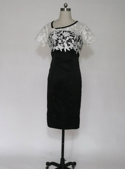 Latest White Lace And Black Knee length Mother of the Bride Dresses