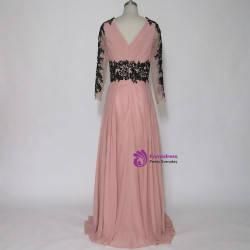 Attractive Long Evening Dresses Deep V-neck Long Sleeves Mother of the Bride Dresses