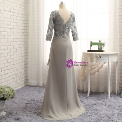 Fashion Plus Size Gray 2017 Mother Of The Bride Dresses A-line 3/4 Sleeves