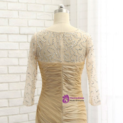 Princess Gold 2017 Mother Of The Bride Dresses Mermaid 3/4 Sleeves