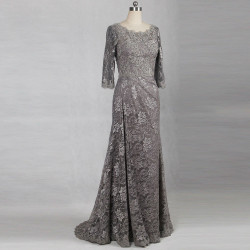 Advanced Silver Gray Mother Of Bride Dresses Lace