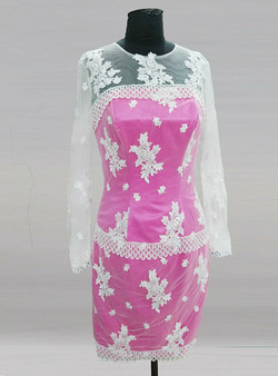 Queenly Long Sleeve Pink Short Groom Mother Of The Bride Lace Dresses Queenly Long Sleeve Pink Short Groom Mother Of The Bride Lace Dresses