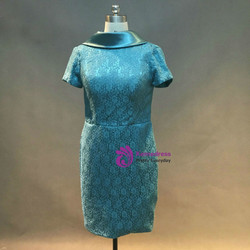 Cheap Appliques Feathers Knee Length Satin Mother of the Bride Dresses For Wedding Part