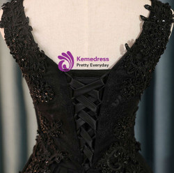 Black V-neck Homecoming Dresses Short Lace Homecoming Dresses Lace Evening Dresss