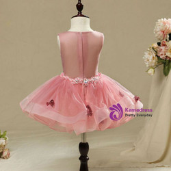 Simple 2017 Flower Girl Dresses Candy Pink  Beautiful Hall Wedding Party Dresses