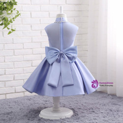 Princess Satin Flower Girls Dresses Cheap Girls Party Dress High Neck