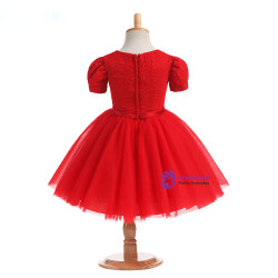 Lovely 2017 New Arrival Real Photos Ball Gown Ruby Flower Girl Dresses for Weddings