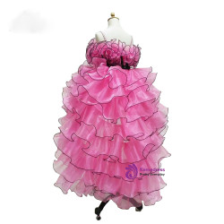 Stunning  Pink Ball Gown Tulle Flower Girl Dresses Real Photo Ruffles Tulle Short